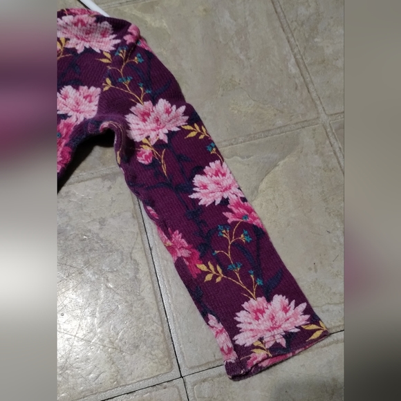 Old Navy 2t Purple Thermal Lotus Flower Floral Long Sleeve shirt Girl - Picture 9 of 12